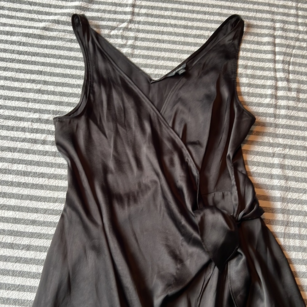 American Eagle AE Studio Size large, little black dress, wrap style silky dress